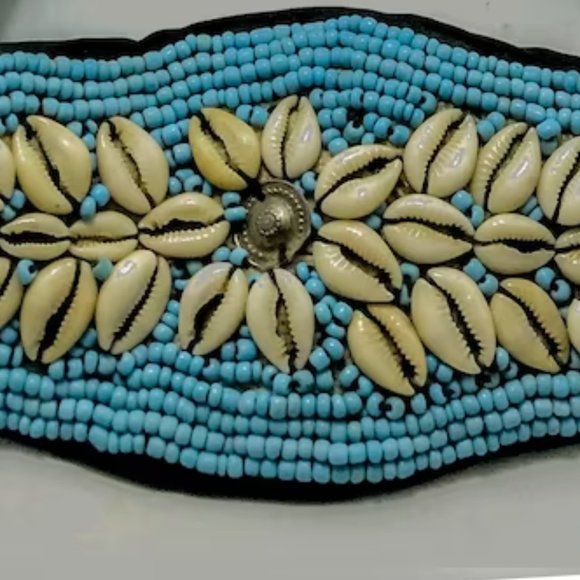 Vintage Afghan Beaded Shell Belt: Tribal Belly Dance Jewelry main image 5